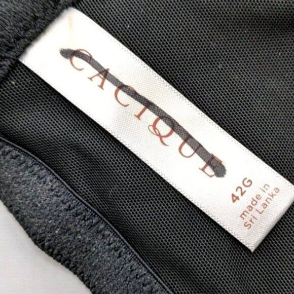 Lane Bryant Cacique Womens Bra Full Coverage Size 42G Black Cotton Blend Bow - Picture 5 of 9